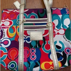 COACH POPPY Glam Large Tote!